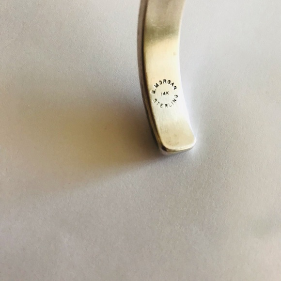 B Morgan 14k Navajo Sterling Cuff - Picture 3 of 10